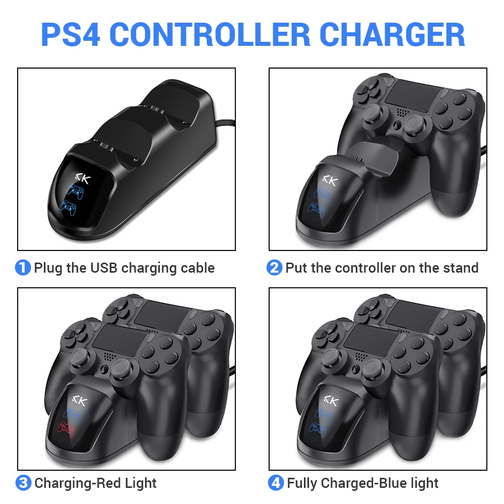 Išpardavimas! Naujausias Įkroviklis Dokas Dual USB Stovas Sony PlayStation PS4 Valdiklis Greitas Įkroviklis < Vaizdo žaidimai - Menmok.lt