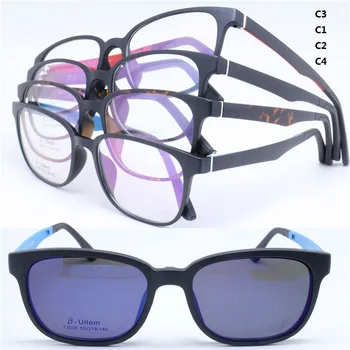 009 ULTEM kvadrato formos optinių akinių rėmas su megnatic klipą nuimamas poliarizuota trumparegystė Toliaregystė unisex akiniai nuo saulės