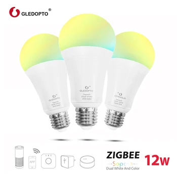 1/2/4pcs GLEDOPTO ZIGBEE ZLL 12W Smart wifi Lemputės RGB BMT LED Lemputė Smart Home SmartThings APP Kontrolės Dirbti Su Alexa Echo