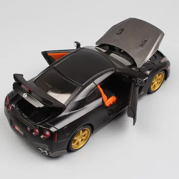 1:24 Masto mini Maisto 2009 Nissan GTR Skyline GT-R super auto sporto turbo R35 lenktynių coupe transporto priemonės diecast modelis žaislas juodas berniukas