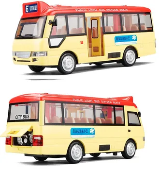 1:32 lydinio traukti atgal autobusu modelis,aukštos imitacija Ekologiškų autobusų,ekskursijų tramvajų,flash žaislinių transporto priemonių, nemokamas pristatymas