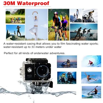 1.5 Colių Veiksmų Fotoaparato Ultra HD 1080P/ 30 k / s WiFi 170 Laipsnių Povandeninis Vandeniui atsparus Šalmas Vaizdo Įrašymo Kameros Sporto Fotoaparatas