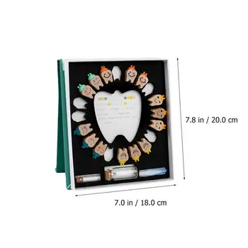 1 Komplektas Medinis Gražių Dantų Surinkimo dėžė, Dantų Atmintį Organizatorius Dantų Langelį Kūdikiams