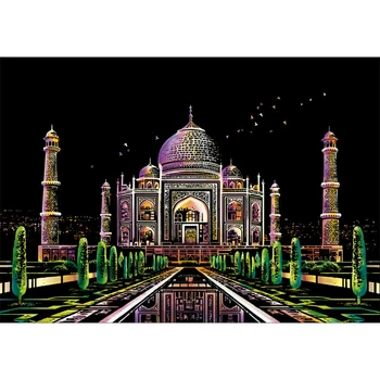 1 Nustatykite, Taj Mahal, Grandymo, Tapybos, Piešimo Popieriaus, Spalvotų Nulio Meno Dovanos Vaikams Suaugusiųjų Nulio Meno Doodle Grandymo Tapyba Dėlionės