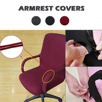 1 Pora kėdė padengti ruožas Ilgas, Nuimamas Stretch Slipcover Padengti Užtrauktukas Audiniu Kėdės Pagalvėlės Biuro Kompiuterio Kėdės Porankiai