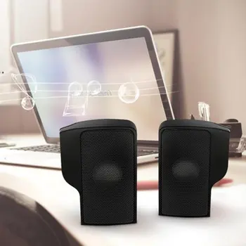 1 Pora Mini Nešiojamieji Clipon USB Stereo Garsiakalbiai linija Valdytojas Soundbar Nešiojamas Mp3 Telefono Muzikos Grotuvą PC su Clip