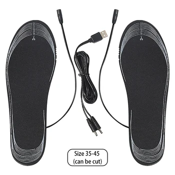 1 Pora USB Šildomos Batų Vidpadžiai Kojų Šilčiau Kojinių Padas Mat Elektros Koja Atšilimo Trinkelėmis Lauko Sporto Šildymo Vidpadžiai, Žiemą Šilta