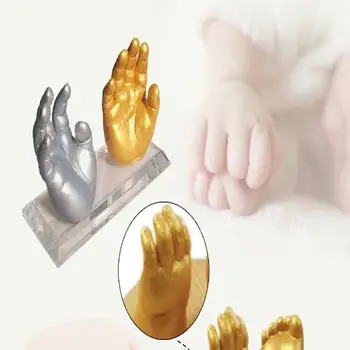 1 Rinkinys Kūdikių 3d Ranka, Koja Spausdinti Mold Milteliai Gipso Liejimo Rinkinys Handprint Pėdsaką Atmintį Dovana Kūdikio Augimą 