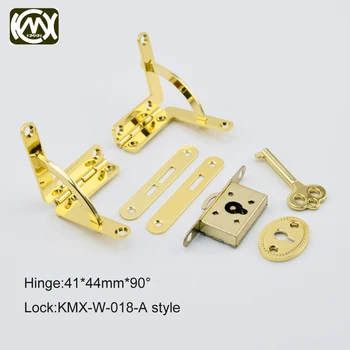 1 Set aukso(2 lankstas+1 lock) KIMXIN pardavimo Medinis langas aparatūros priedai Kabineto vyriai ir spynos raktą Nemokamas pristatymas