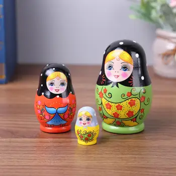 1 Set Lizdus Lėlės Spalva Dažytos rusijos Matryoshka Lėlės Rankų darbo Amatų rusijos Lizdus Lėlės Kūdikio Žaislas Mergina Lėlės didmeninės