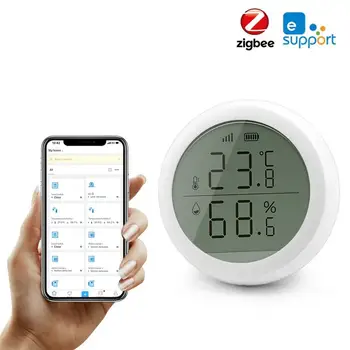 1 Vnt EWelink Temperatūros Ir Drėgmės Jutiklis LCD Ekranas Zigbee Temperatūros Jutiklis Drėgmės Jutiklis Patalpų Smart Home Dalykėlių