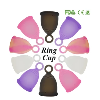 1 vnt Žiedo Taurės menstruacinis puodelis Medicinos lygio daugkartinio naudojimo silikoninės taurės moterų Higienos copa Lady Cup sveikatos priežiūros menstruacinis puodelis