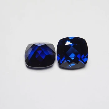 10*10mm 5 cts 1 vnt Lab Created safyras Royal Blue prarasti brangakmenio Pagalvėlių Iškirpti safyro žiedas, auskarai dovanų