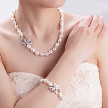 10-11mm Nekilnojamojo natūralių gėlavandenių perlų vėrinį moterims,gražus baroko didelis perlas necklce