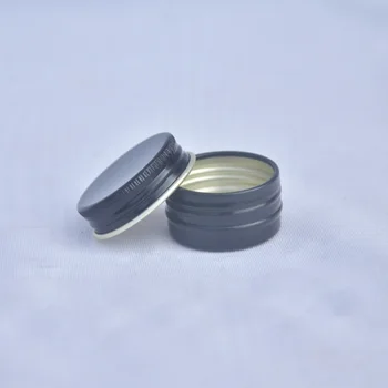 10-200pcs 5g black tuščias apvalus aliuminio dėžutė metalo skardines kosmetinis kremas 
