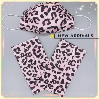 10-500pcs Unisex Vienkartiniai Kaukė Mados Pink Leopard Spausdinti Kvėpuojantis 3 Sluoksnis Filtro Lauko Suaugusių Vaikų Burnos, Veido Kaukė