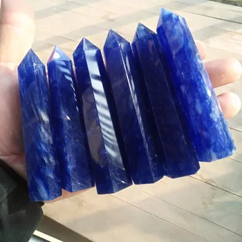 (10-9cm) lydymo mėlyna kvarco kristalo lazdelė dekoratyvinis krištolo kristalų chakra lazdelė akmenų ir kristalų