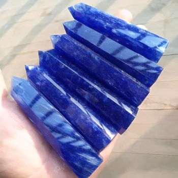 (10-9cm) lydymo mėlyna kvarco kristalo lazdelė dekoratyvinis krištolo kristalų chakra lazdelė akmenų ir kristalų