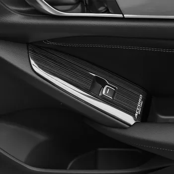 10 Honda Accord 2018 2019 Nerūdijančio plieno rankenos Slydimui vidinės durų rankenos mygtuką skydelio liftas skydelis dekoratyvinis blizgančiais A