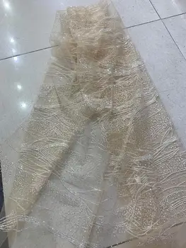 10 metrų Da001# smėlio spalvos minkštas akių sidabro milteliai spausdinti blizgučiai tiulio Afrikos audinio nuotakos vestuvių suknelė/šalis suknelė rodyti