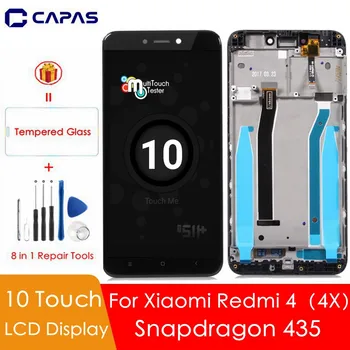 10-Point Touch Xiaomi Redmi 4X Pasaulio LCD Ekranas skaitmeninis keitiklis karkasų montavimo Visiškai Jutiklinis Ekranas Redmi 4 Snapdragon 435