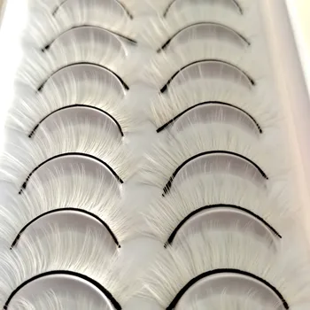10 Porų 3D Dirbtiniais Mink Plaukų Netikrų Blakstienų balta Wispies Blakstienos Rankų darbo Žiaurumas-nemokamai Blakstienų Makiažas Įrankiai