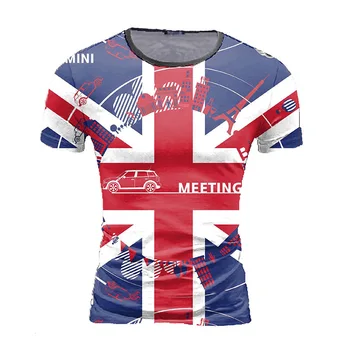 10 spalvų Naujos Mados Plius Dydis 6XL Brand T-Shirt Vyrai/Moterys 3D Atspausdintas Jungtinė Karalystė Anglija Britanijos Nacionalinės Vėliavos Sąjungos Jack
