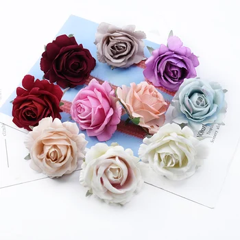 10 Vienetų 6cm rožių galvos dirbtinės gėlės, namų dekoravimo reikmenys scrapbooking saldainių dėžutė sagė vestuvių vestuvių priedai