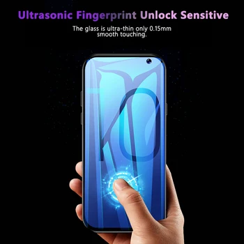 10 Vnt./daug UV Klijai Visiškai Grūdintas Stiklas Samsung S8 S9 S10 Plius Screen Protector for Samsung Note 8 9 10 S7 Krašto Su Pakavimo