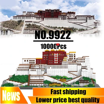 10000pcs+ Potala Blokai Kinija, Tibetas Garsaus Architektūros Micro Plytų Diamond Blokuoti Žaislai Vaikams 9922