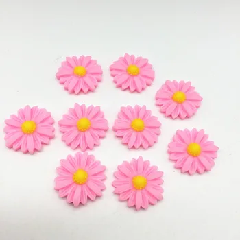 100vnt 23 mm Rožinė Dervos Daisy Gėlių Flatbacks Puošmenų 