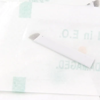 100vnt balti vienkartiniai tebori antakių microblading adata, disko 11 permanentinis makiažas antakių tatuiravimo