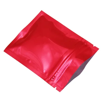 100vnt/daug Blizgus Raudonas Reclosable Aliuminio Folija Zip-Lock Paketas Krepšys Rankena Antspaudas Pakuotės Maišelis Mylar Vakuuminės Maisto Saugojimo Maišelis