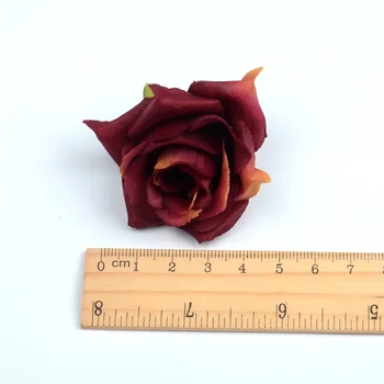 100vnt/daug dirbtinių gėlių 4cm šilko rožė gėlių galvos vestuves namų puošybai 