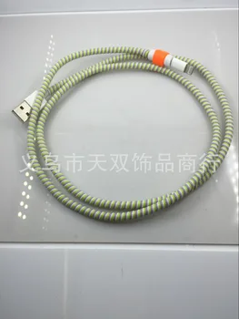 100vnt/daug Gera dovana Trijų Spalvų vientisos Spalvos TPU spiralės USB Įkroviklio laidą laido saugiklis wrap kabelis vijurkas organizatorius, Plaukų žiedas