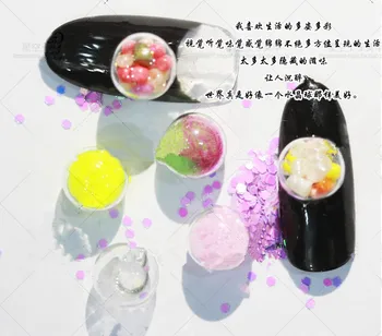 100vnt/maišas naujas Japonija Korėja 3D Nagų Dailė Apdaila, skaidraus Stiklo Kamuolys Nagų Lipduką 