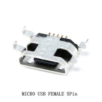 100vnt Micro USB 5pin B type Female Jungtis Mobiliojo Telefono 