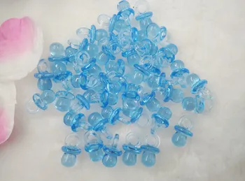 100vnt Mini Pacifiers Baby Shower Naudai, Aišku, Mėlynas Berniukas Dekoracijos