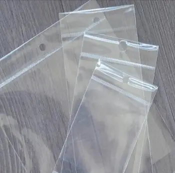 100vnt plaukų priauginimas plastikinės pakuotės maišelis su antrašte maišelis Ilgai lipni sandarinimo skaidraus plastiko plaukų pakavimo krepšiai