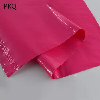 100vnt Rose Red Poli Pašto Klijų Paketas, Krepšiai laivybos Pakavimo Maišeliai rožinės spalvos Plastikinis Vokas Po Krepšiai