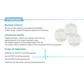 100VNT Vienkartiniai EKG Elektrodų Pagalvėlės Tinka Visų Rūšių Namų EKG Monitoriai Bendra Elektrodo