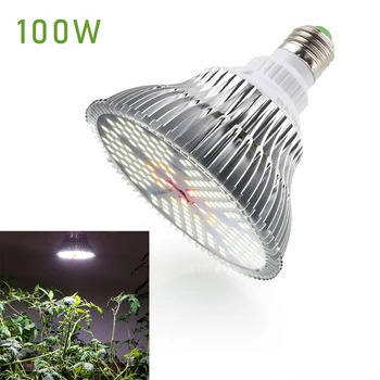 100W Augalų Lempa Balta Led Grow Light 150LEDs Gėlių Lemputė viduje Auga Lauke Daigų apšvietimo Fitolampy