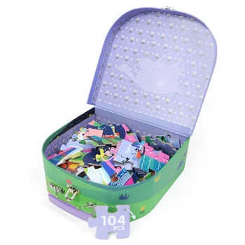 104pcs Galvosūkiai Vaikams, Dėlionės, Žaislų Kūdikių Dinozaurų Pasaulyje, Grindų Dėlionė Popieriaus Puzzle Box Dovanų Montessori Švietimo Žaislai