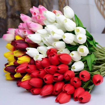 10Bundle Tulpių puokštė PU netikrą gėlių Fotografija, foto prekėms, Dirbtinės Tulpės Vestuvių dekoravimo, sodo Namų dekoro Amžiną Meilę