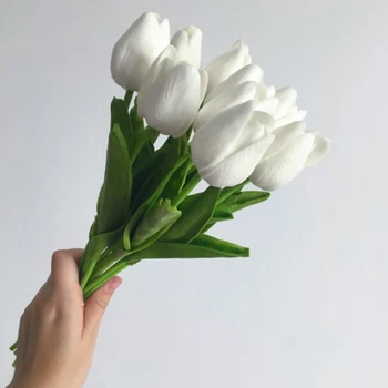 10Bundle Tulpių puokštė PU netikrą gėlių Fotografija, foto prekėms, Dirbtinės Tulpės Vestuvių dekoravimo, sodo Namų dekoro Amžiną Meilę