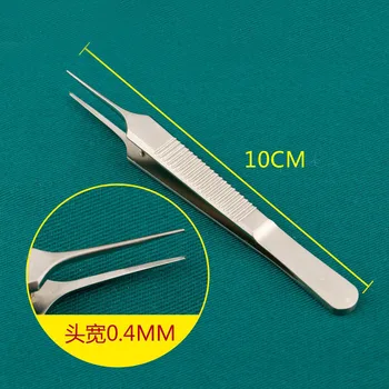 10cm Smulkių plastiko pincetu Dvigubai vokų operacijos įrankiai, Dantų riebalų pincetai patarimas 0,4 mm, Nerūdijančio plieno, plastiko priemones