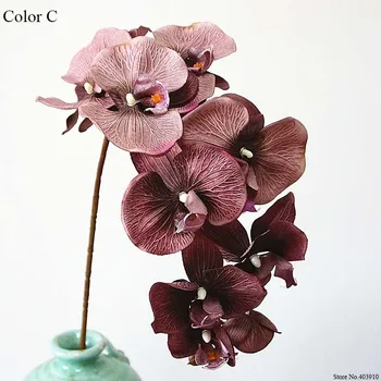 10Heads didelis Dirbtinis Orchidėjų Žiedų Europos Retro stiliaus Drugelis Drugelis Orchidėjų Namų Vestuves Apdailos netikras šilkas flores