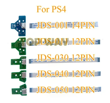 10sets Sony Playstation 4 PS4 Pro Valdiklis USB Įkrovimo Valdybos Lizdas Grandinės JDS-001 011 030 040 050 055 su Juostelės Kabelis
