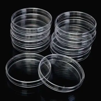 10vnt 70mm Plastiko Petri lėkštelės Sterilūs Bakterijų Kultūros Indą su Dangčiu