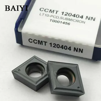 10vnt CCMT120404-NN Aukštos kokybės karbido CNC įterpti CCMT120404 Tekinimo įrankiai, Lėkštės gręžimo plieno ašmenys